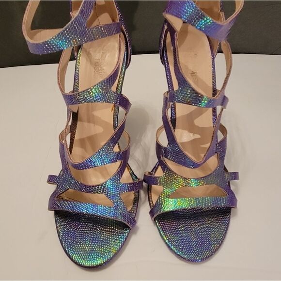 CHARLOTTE RUSSE OPEN TOE BLACK ZIPPER STILETTOS SANDAL - Picture 7 of 16